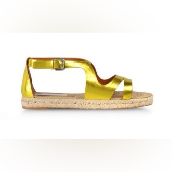 Stella McCartney flat sandal in steel citron size 40 Rare! - Picture 2 of 7